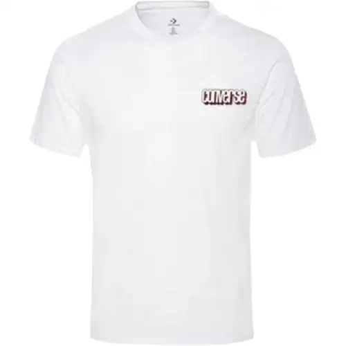 Converse T Shirts Men's White Crew Neck Moderate Straight Fit