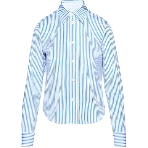 Bottega Veneta Shirts Women's Blue Square Collar Moderate Shirt