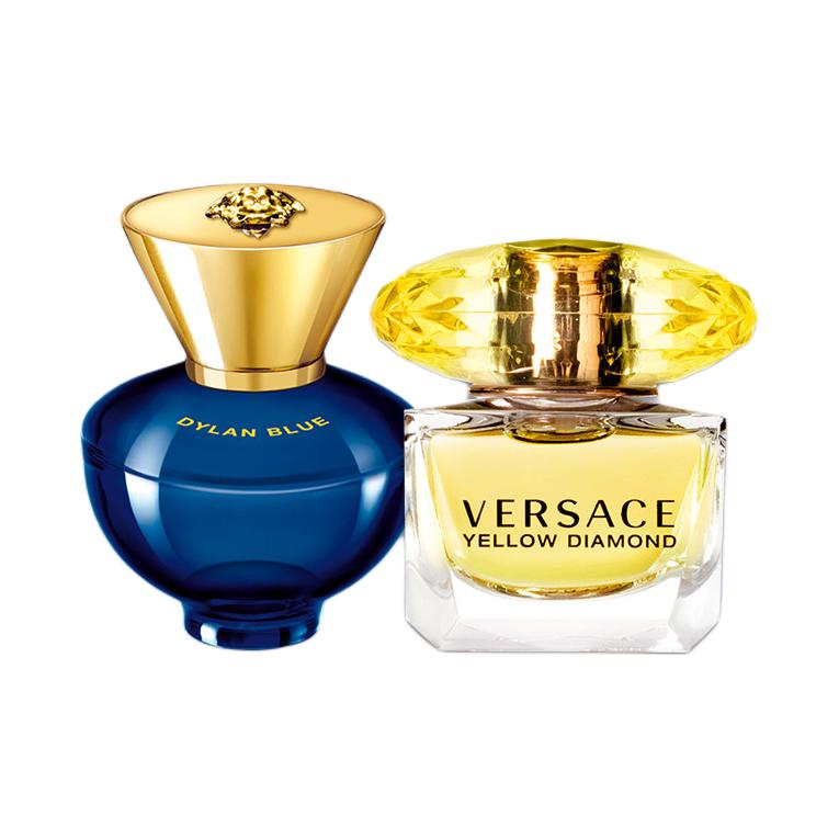 VERSACE Dylan Women's Perfume Sample Set Two Piece Set Eau De Parfum EDP Eau De Toilette Black Currant Green Apple