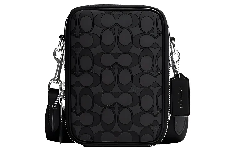 COACH Stanton Fabric With Cow Leather Crossbody Bags Mini Men's Black
