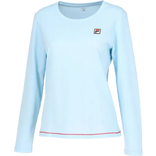 FILA Tennis Tops Women's Sky Blue Crew Neck Moderate