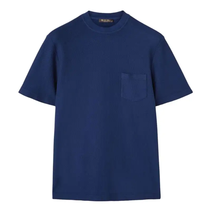 Loro Piana T Shirts Men's Blue Crew Neck Moderate