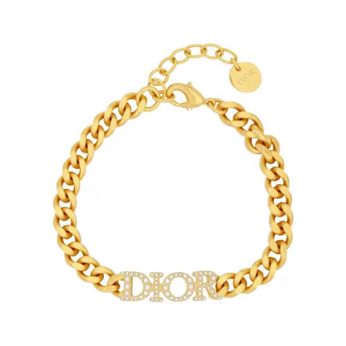 Christian DIOR Pre Owned 2010 2020 DIOR Revolution Plated Crystal Chain Bracelet Costume Bracelet