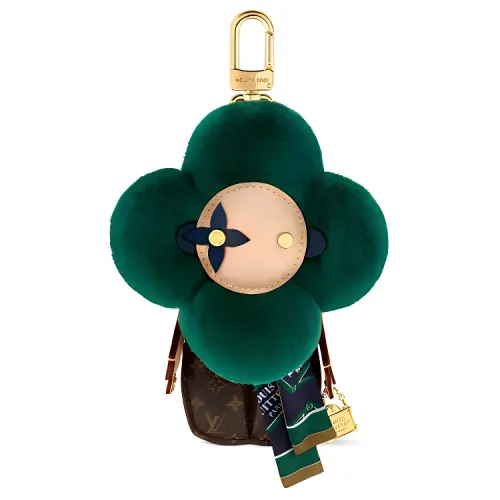 LOUIS VUITTON Leather Trim Bag Charm Bag Accessory Women's Green