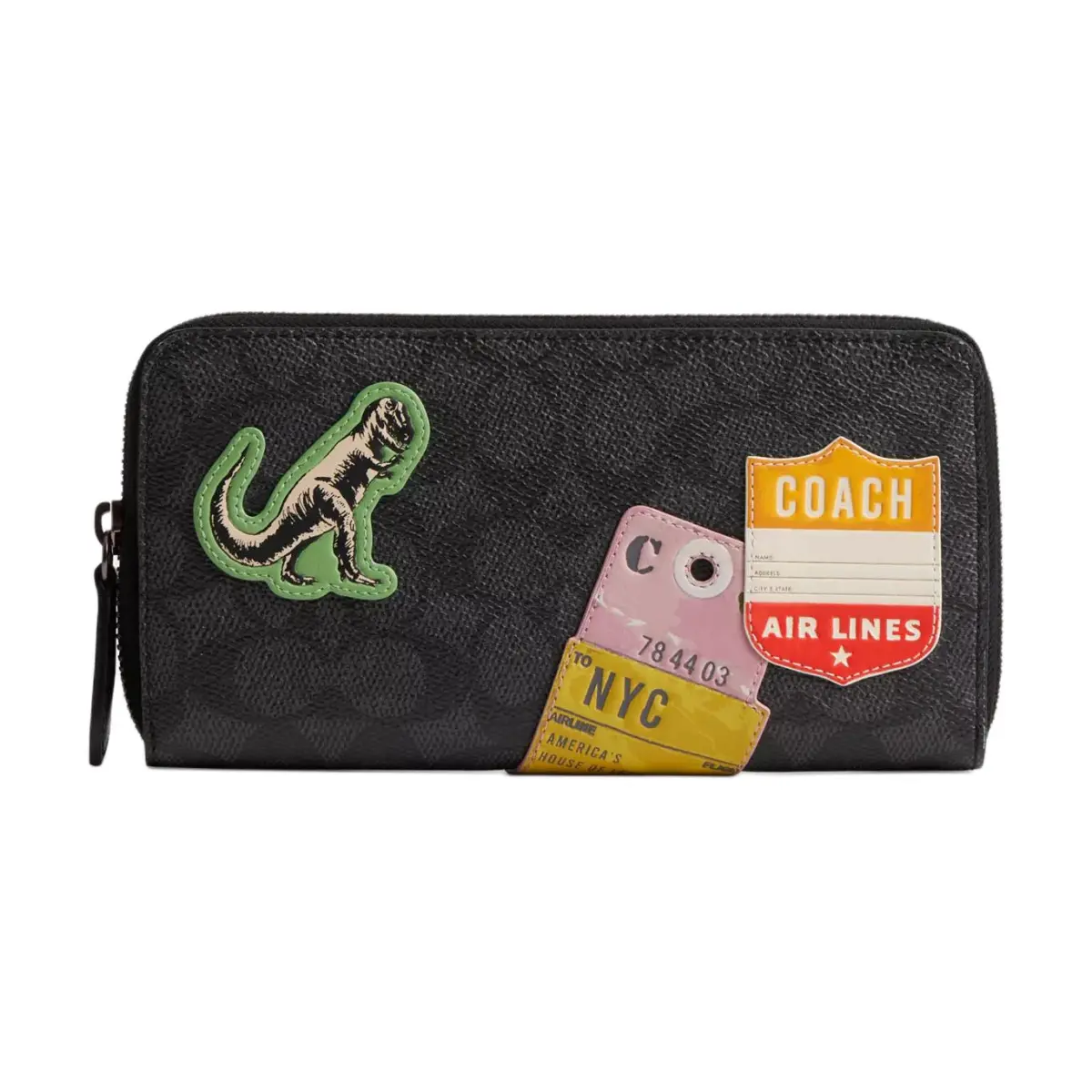 COACH Coated Canvas Wallet Men's Carbon Gray Mixed Color