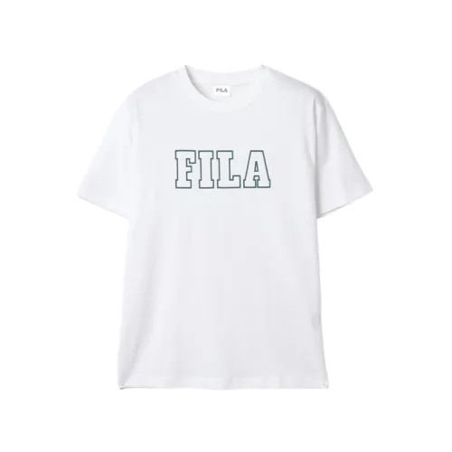 FILA T Shirts Men's White Crew Neck Moderate