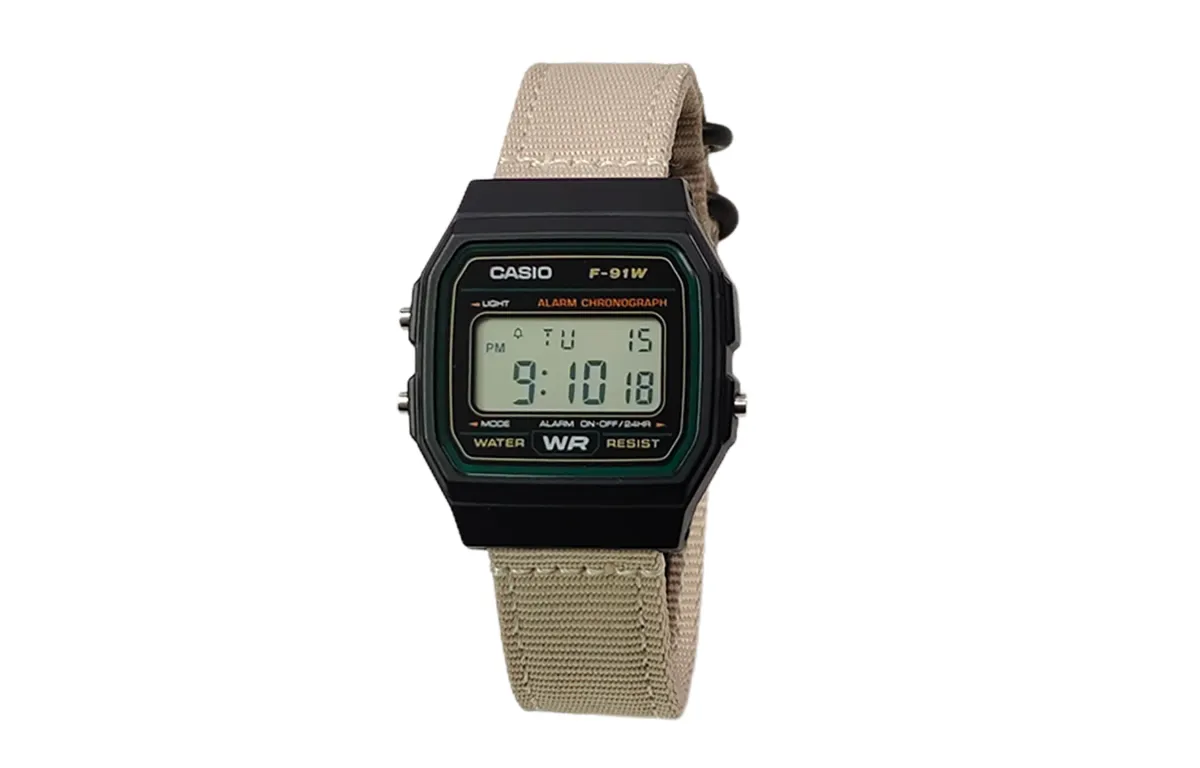 CASIO Custom Collection Quartz Movement Nylon Strap Watch Men's Watches Black Dial