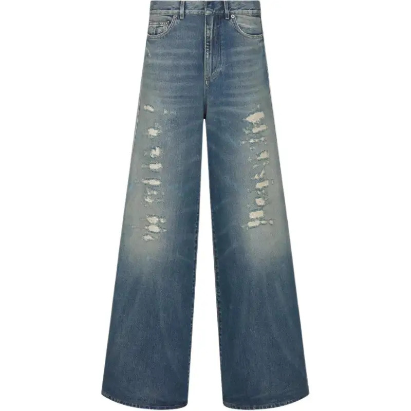 DIOR Jeans Women's Blue Moderate Flared Pants
