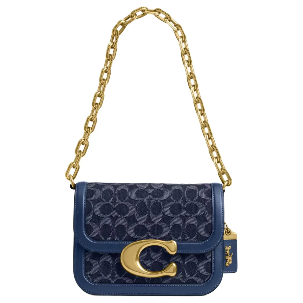 COACH IDOLSignature Fabric With Cow Leather Crossbody Bag, Shoulder Bag Small Women's Blue