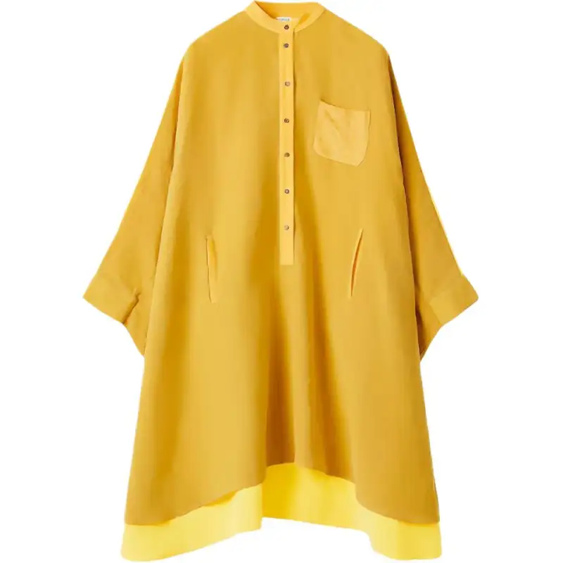 LOEWE Long Sleeved Dresses Women's Yellow Crew Neck Moderate