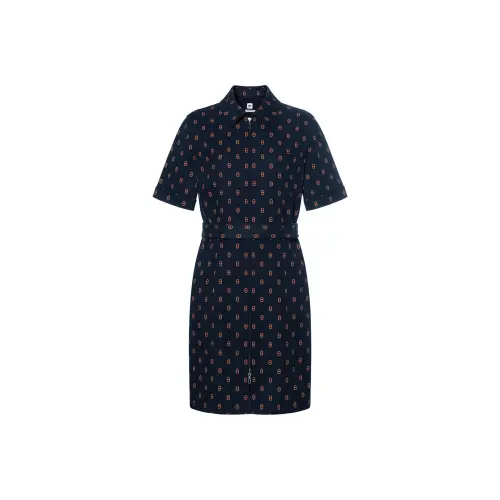 HERMES SS25 Short Sleeved Dress Women's Blue