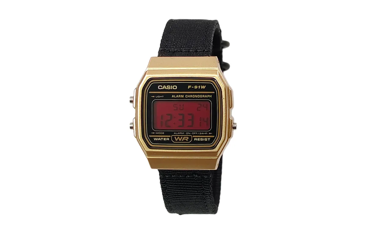 CASIO Custom Collection Quartz Movement Nylon Strap Watch Men's Watches Black Dial