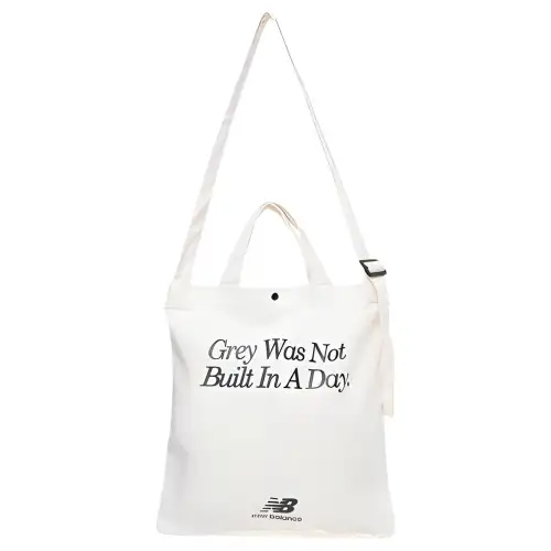 New Balance Fabric Tote Bag, Shopping Bag, Shoulder Bag, Crossbody Bag, Handbag Regular Unisex Ivory White