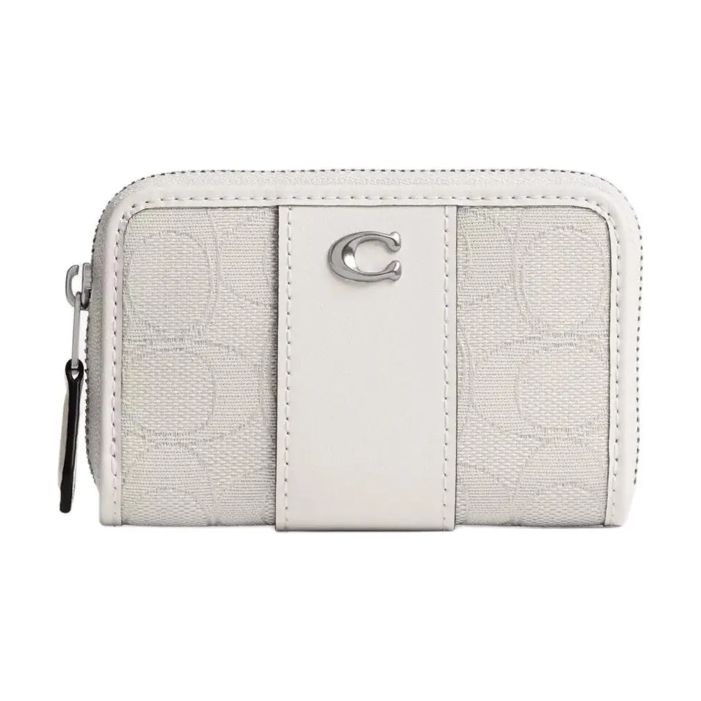 COACH Signature Jacquard Fabric Card Holder Regular Women's Cloud Chalk