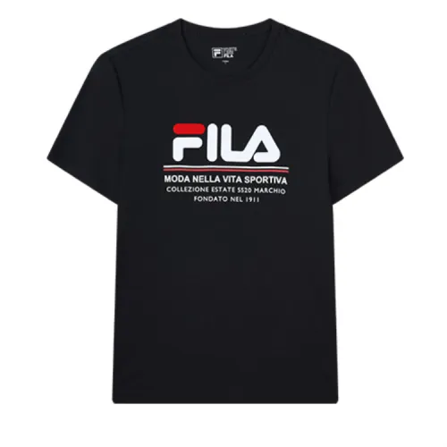 FILA ORIGINALE T Shirts Men's Legend Blue NV Crew Neck Moderate Straight Fit