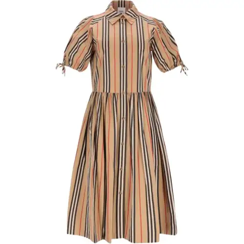 Burberry Short Sleeved Dress Women's Brown