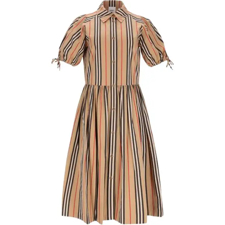 Burberry Short Sleeved Dress Women's Brown