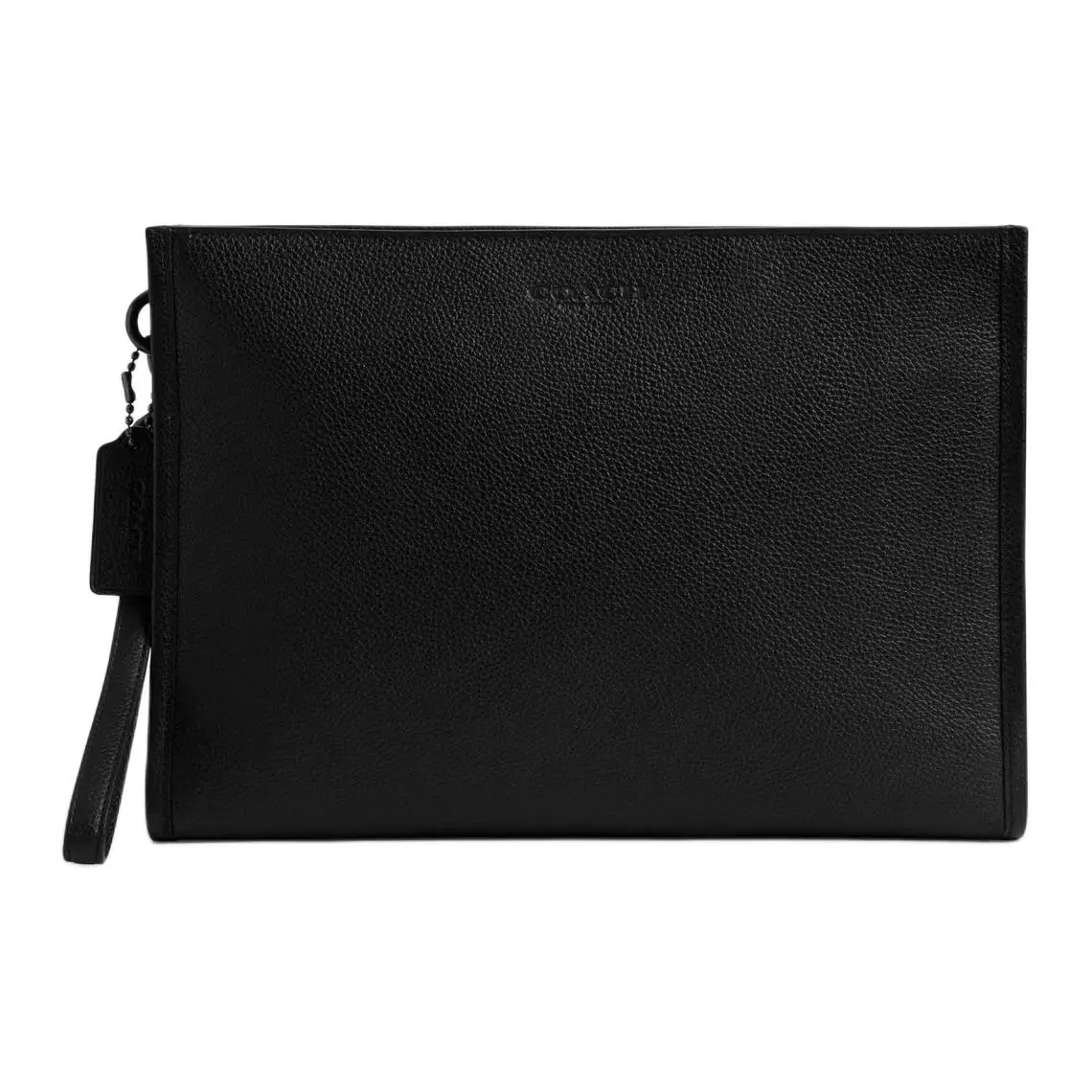 COACH Charter Cow Leather Clutch Men's Black