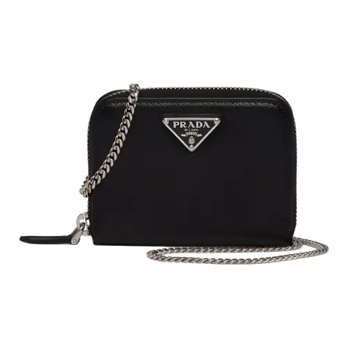 PRADA Saffiano Leather Crossbody Bags Women's Black
