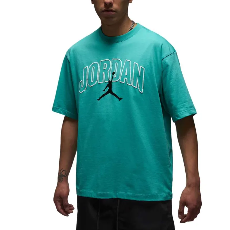Jordan Brooklyn T Shirts Men's Green Crew Neck Moderate Straight Fit