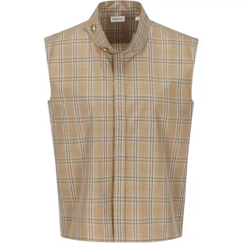Burberry Check Pattern Sleeveless Shirt