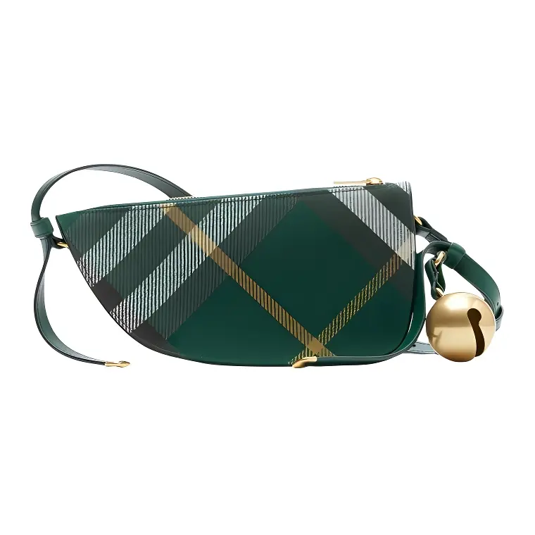 Burberry Shield Cotton Blend Crossbody Bag, Shoulder Bag Mini Women's Ivy Green