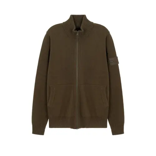 STONE ISLAND Jackets Men's Brown Stand Collar Moderate Other