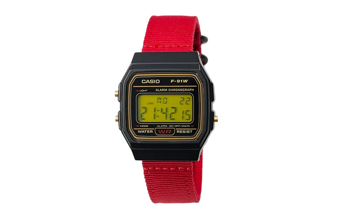 CASIO Custom Collection Quartz Movement Nylon Strap Watch Men's Watches Black Dial