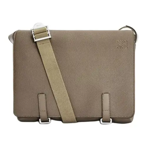 LOEWE Soft Grain Cow Leather Crossbody Bags Men's Gray