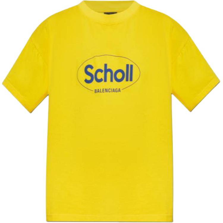 Balenciaga X Scholl Logo Printed Crewneck T Shirt