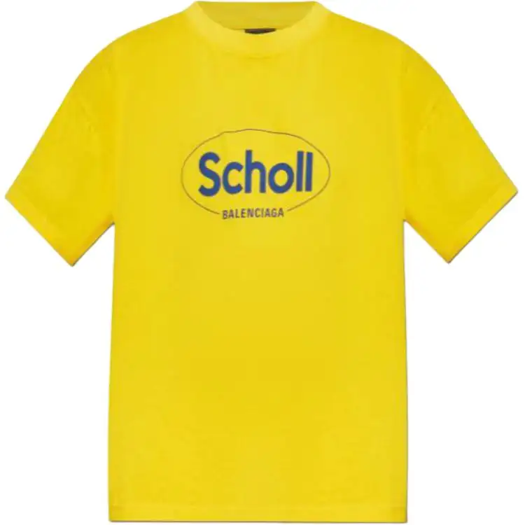 Balenciaga X Scholl Logo Printed Crewneck T Shirt