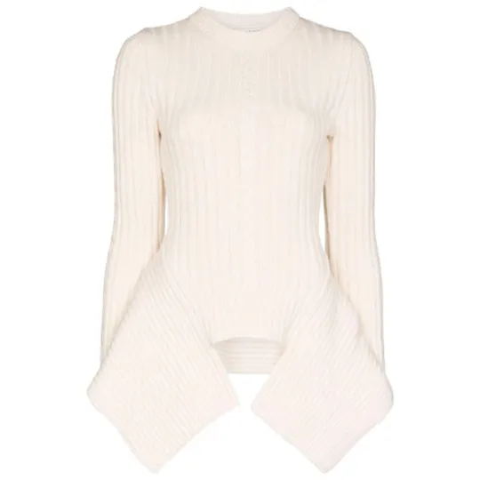 Alexander McQueen Cashmere Sweaters Women's White Crew Neck Moderate