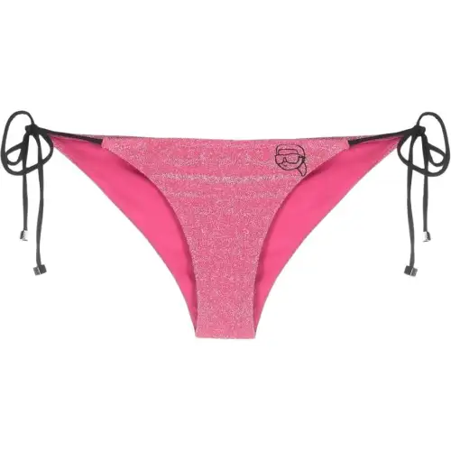KARL LAGERFELD / Karl Lagerfeld Jeans Logo-Embroidered Glitter Embellished Bikini Bottoms