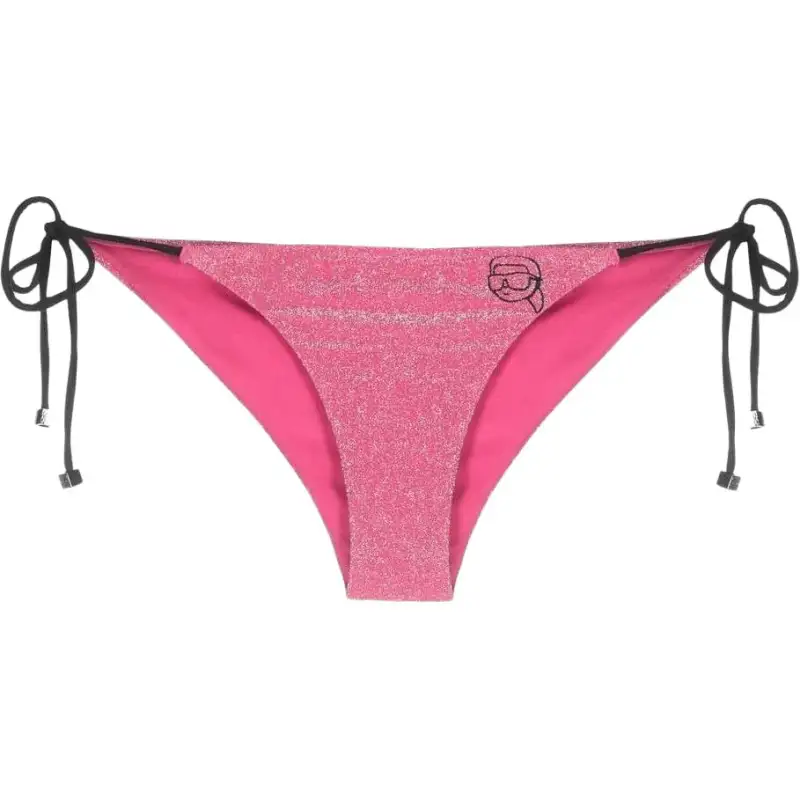KARL LAGERFELD / Karl Lagerfeld Jeans Logo-Embroidered Glitter Embellished Bikini Bottoms