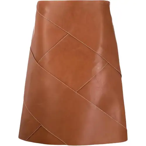 Bottega Veneta FW21 Leather Long Skirt Women's