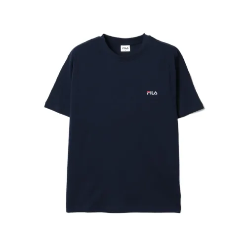 FILA T Shirts Men's Marine Blue Crew Neck Moderate Straight Fit