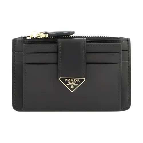PRADA Calfskin Wallet Women's Black