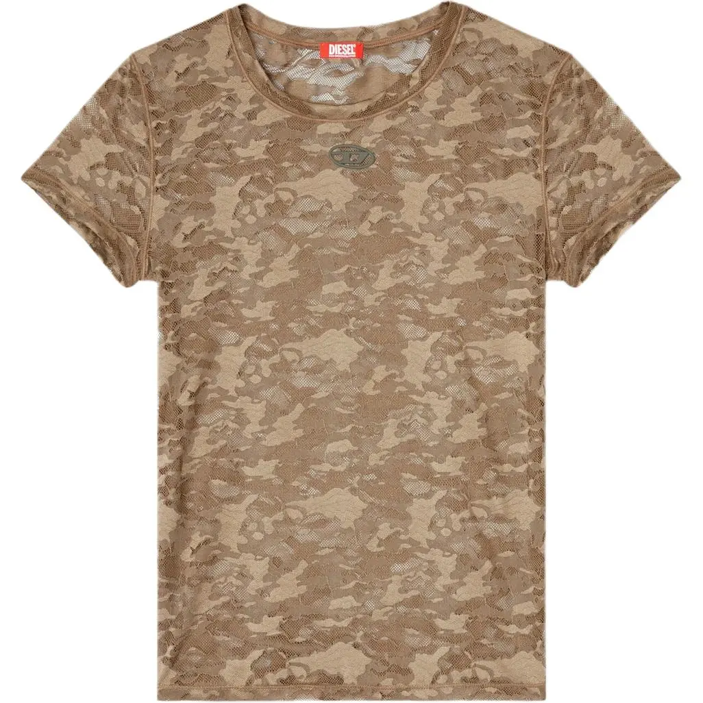 DIESEL Drop Shoulder Sleeve T Shirt Women's Brown