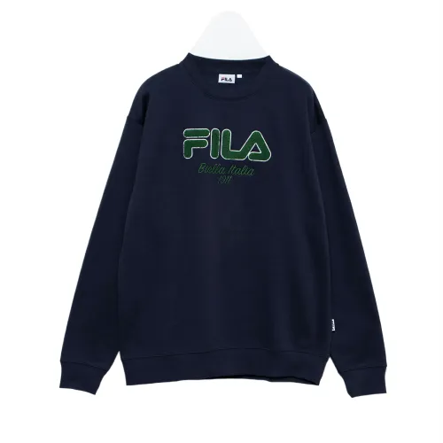 FILA Sweatshirts Men's Marine Blue Crew Neck Moderate