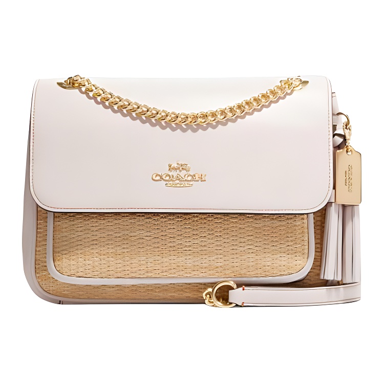 COACH Klare Fabric With Leather Crossbody Bag, Shoulder Bag Women's Ecru