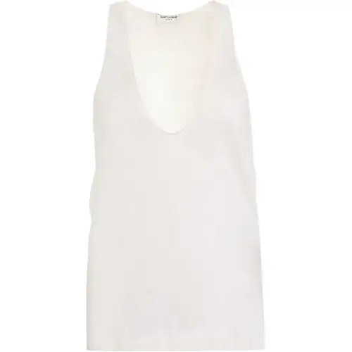 SAINT LAURENT U Neck Sleeveless Tank Top