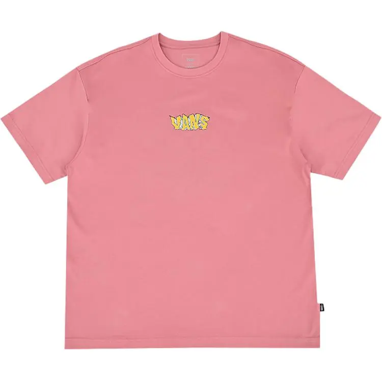 Vans T-Shirts Men's Pink Crew Neck Moderate Straight Fit