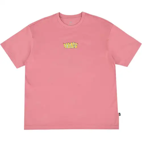 Vans T Shirts Men's Pink Crew Neck Moderate Straight Fit