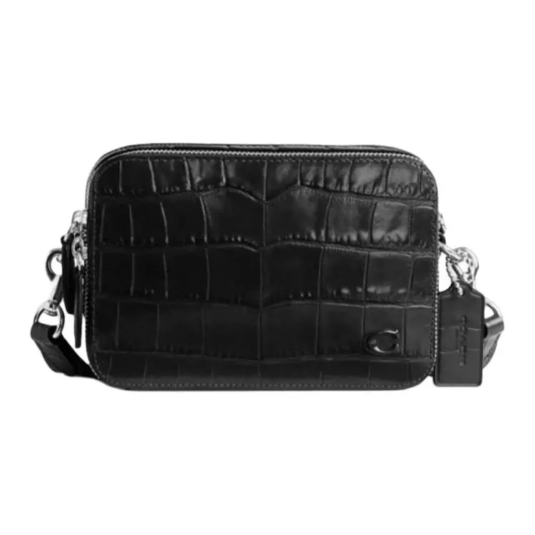 COACH Charter Cow Leather Crossbody Bags Small Unisex Black