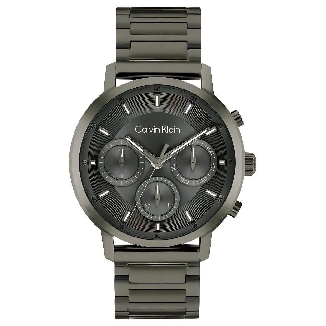 CALVIN KLEIN Wrist Watches Quartz Movement Stainless Steel Strap 42mm Green Dial Men's Watches 30m Water Resistant