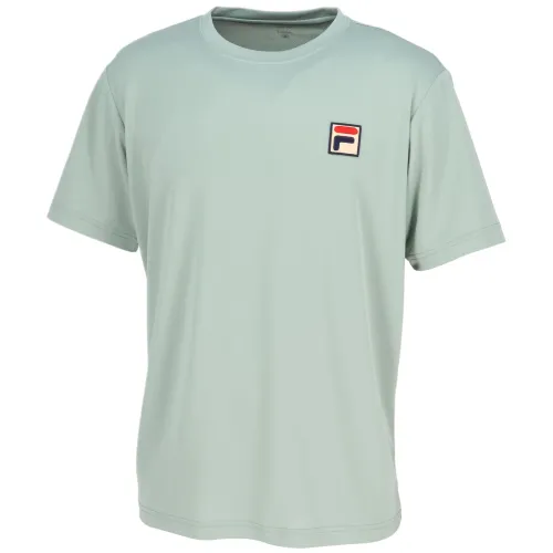 FILA Tennis T Shirts Men's Green Crew Neck Moderate Straight Fit