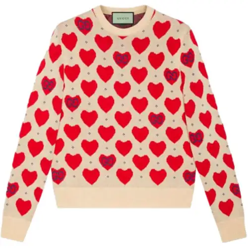 GUCCI Sweaters Men's Ecru Crew Neck Moderate