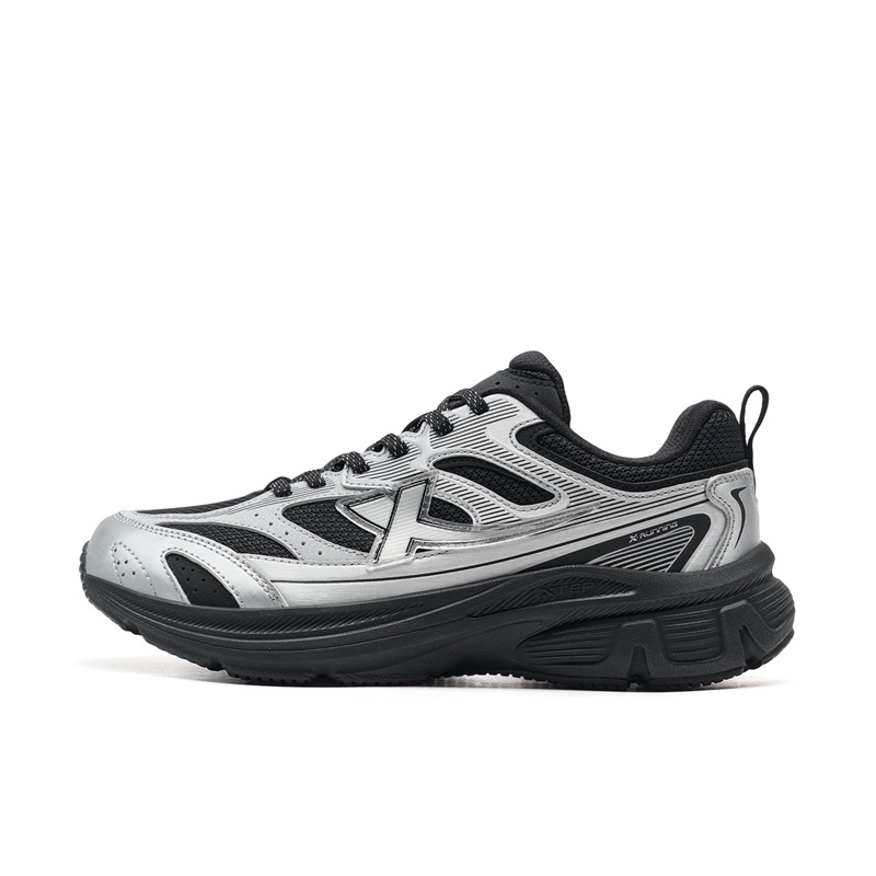 XTEP Dust Free 7.0 Cushioning Support Rebound Low top Casual City Commuting Running Shoes Women’s Black Silver