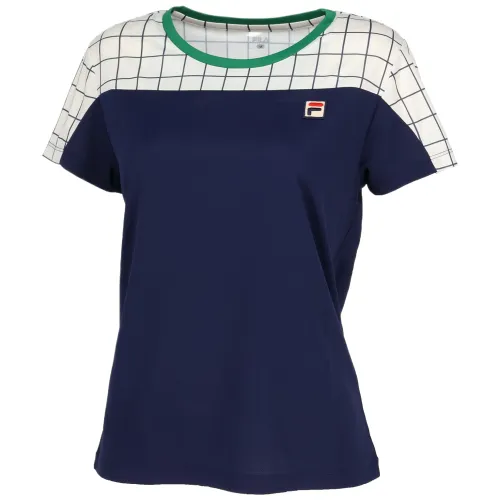 FILA Shirts Women's Marine Blue Crew Neck Moderate
