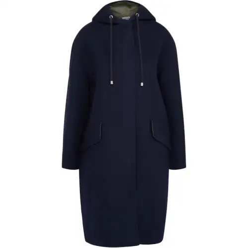 LOEWE Coats Women's Dark Blue Hooded Moderate Straight Fit
